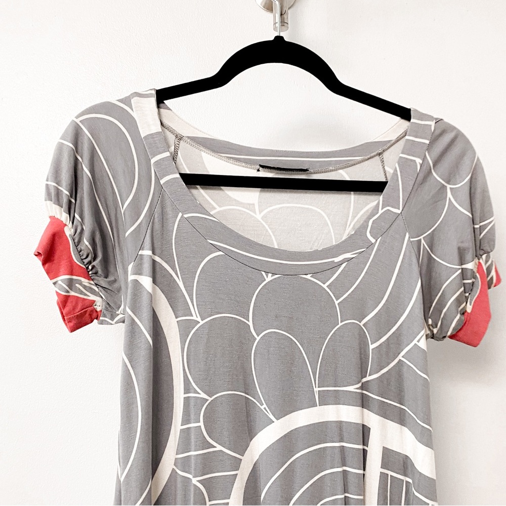 KLD Signature Preppy Spring Chic Short Sleeve Casual Mini Dress Gray Medium - Picture 5 of 8